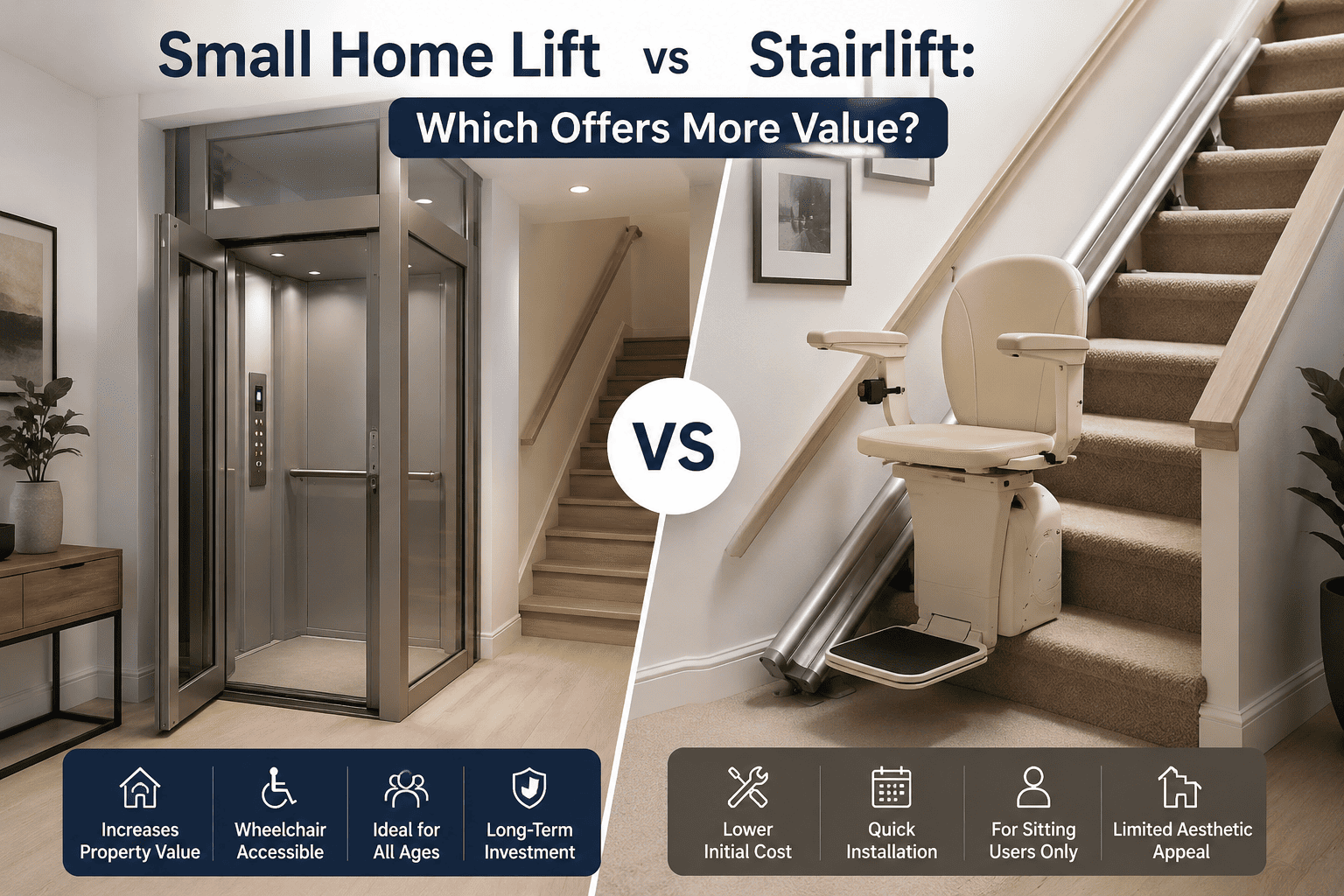 Small Home Lift vs Stairlift Which Offers More Value