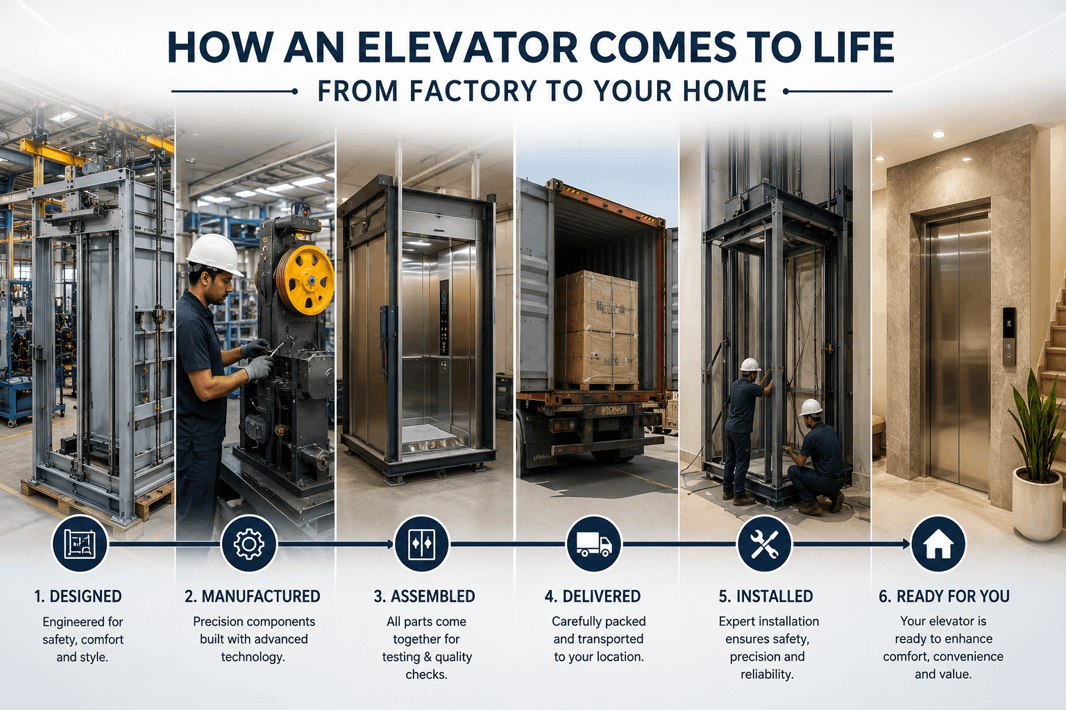 How an Elevator Comes to Life from Factory to Your Home